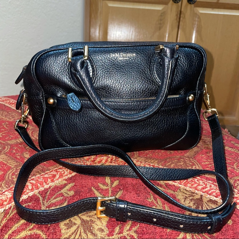 Authentic J & M Davidson Black Mini Leather Bag in excellent condition